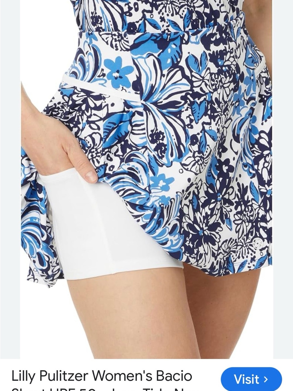 Lilly Pulitzer Women Blue & White Floral Skort